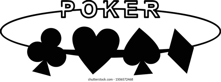 poker chips, Poker Cards Vector Silhouette