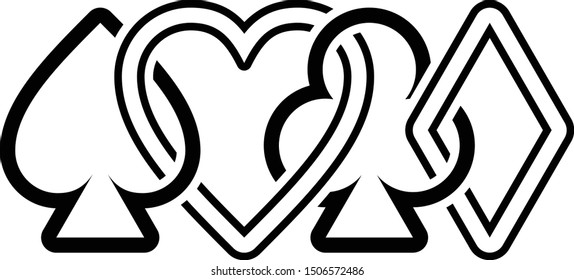 poker chips, Poker Cards Vector Silhouette