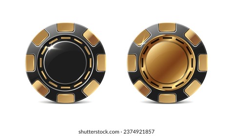 Poker chips. Casino concept, gambling game. 3d realistic vector icon illustration.