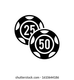 Poker chips, casino icon. Chip vector illustration.