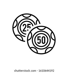 Poker chips, casino icon. Chip vector illustration.
