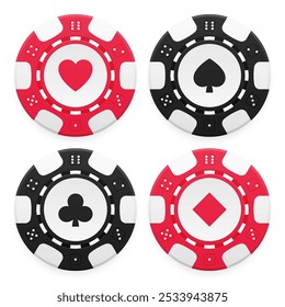 Poker chips. Casino chips. Vector Illustration.