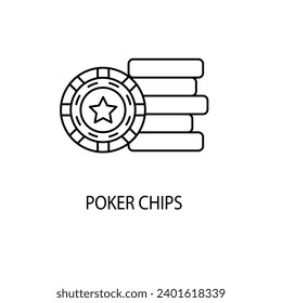 Poker chips concept line icon. Simple element illustration. Poker chips concept outline symbol design.