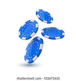 Poker chips design template. Chips falling dawn. Poker gambler design concept.