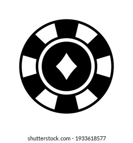 Poker chips. Diamons. Diamond suit. Casino chips. Chip vector icon isolated on white background. Vector icon for web application or UI. 