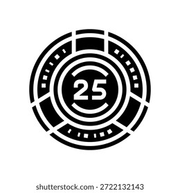 poker chips glyph icon vector. poker chips sign. isolated symbol illustration