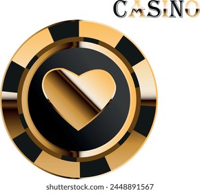 Poker chips in gold illustrated using vectors.