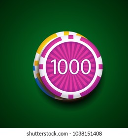 poker chips in green