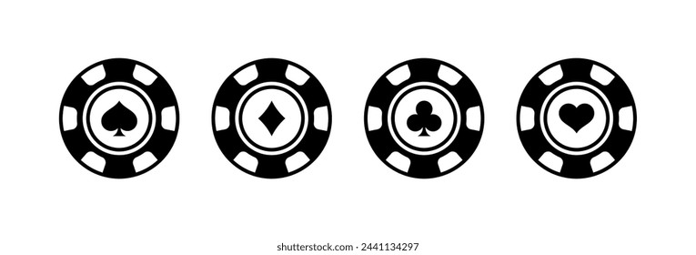 Poker chips icon isolated on white background.