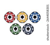 poker chips icon pixel art