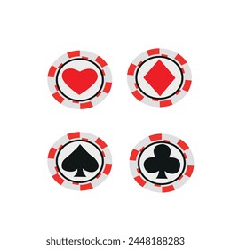 The poker chips are illustrated using vectors