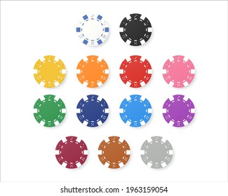 Poker Chips Isolated Background Green Blue Stock Vector (Royalty Free ...