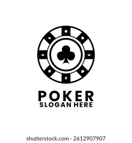 Poker chips logo design vector template. Poker game logo design icon template