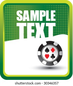 poker chips on green grunge background