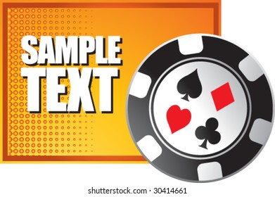 poker chips on horizontal gold background