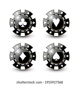 Poker chips on white background in vector EPS10