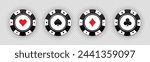 Poker chips set for gambling games. Flat design. Vector EPS 10