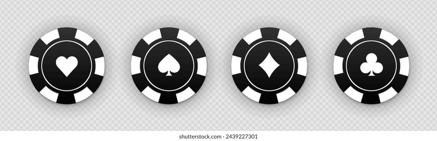 Poker chips set for gambling games. Flat design. Vector EPS 10