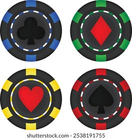 Poker chips set. vector illustration