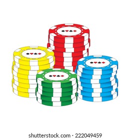 Poker Chips Vector