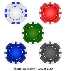 Poker Chips Vector Icon Illustration