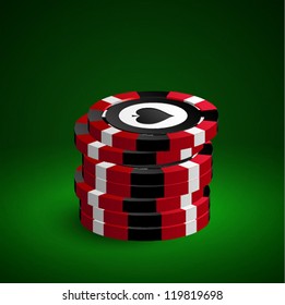 Poker chips. Vector illustration.