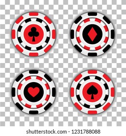 Poker Chips.  Vector Illustration.