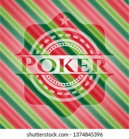 Poker christmas emblem background.