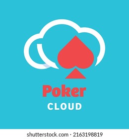 Póquer con logotipo en la nube símbolo de diseño vectorial icono gráfico símbolo de la ilustración idea creativa