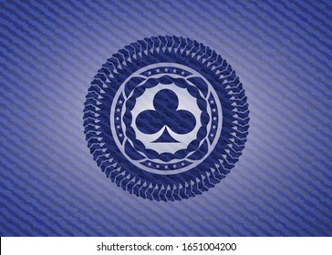 icono del trébol de póquer con una textura jean