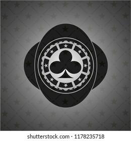 poker clover icon inside black emblem. Vintage.