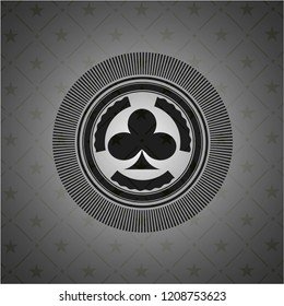 poker clover icon inside black emblem