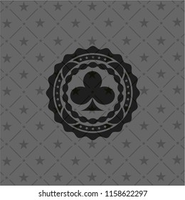 poker clover icon inside dark emblem