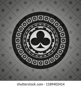 poker clover icon inside dark badge
