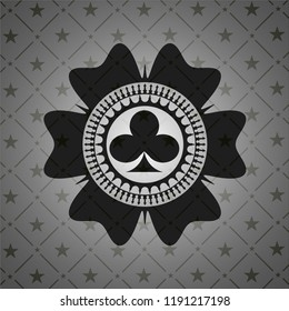 poker clover icon inside dark badge or emblem