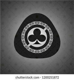 poker clover icon inside dark badge or emblem