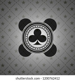 poker clover icon inside dark badge or emblem