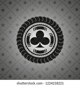 poker clover icon inside dark badge or emblem