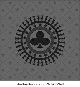 poker clover icon inside dark badge or emblem