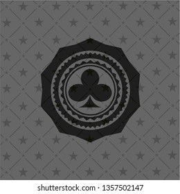 poker clover icon inside dark badge