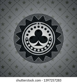 poker clover icon inside dark badge or emblem