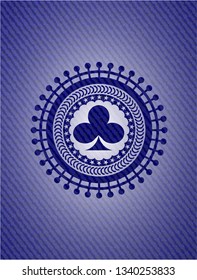 poker clover icon inside denim background