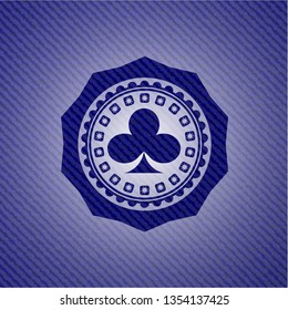 poker clover icon inside emblem with jean high quality background