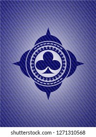 poker clover icon inside jean background