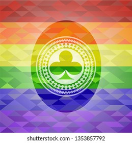 poker clover icon inside lgbt colors emblem 
