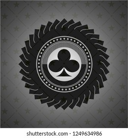 poker clover icon inside realistic dark emblem