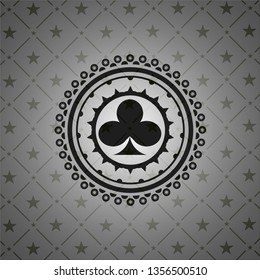 poker clover icon inside realistic dark emblem