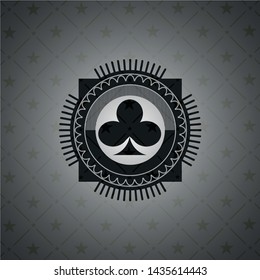 poker clover icon inside realistic dark emblem