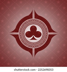 Poker Klee Symbol in rotem Emblem. Vintage... 