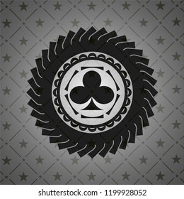 poker clover icon inside retro style black emblem